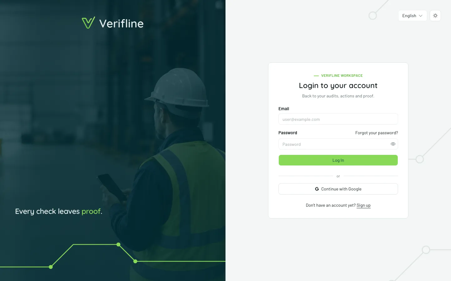 The sign-in screen