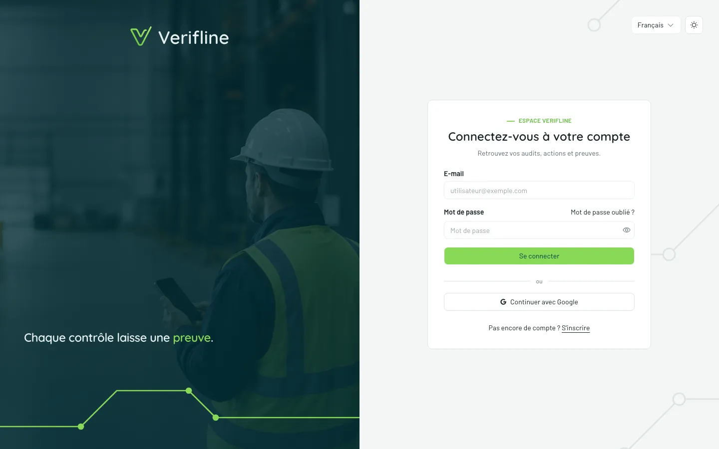 L’écran de connexion