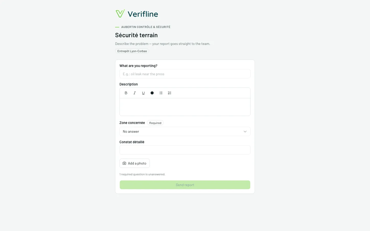The public reporting form