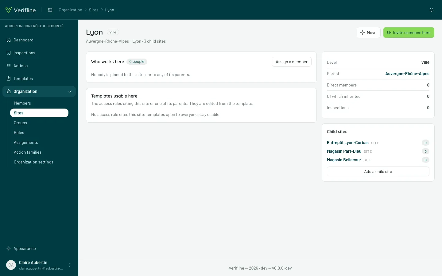 A site’s page